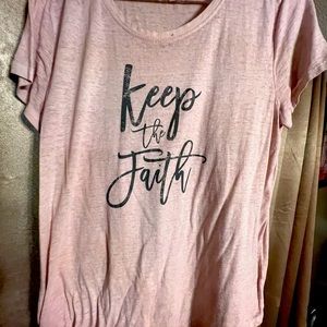 Women’s supper soft Large Maurice’s “Keep the faith” shirt
